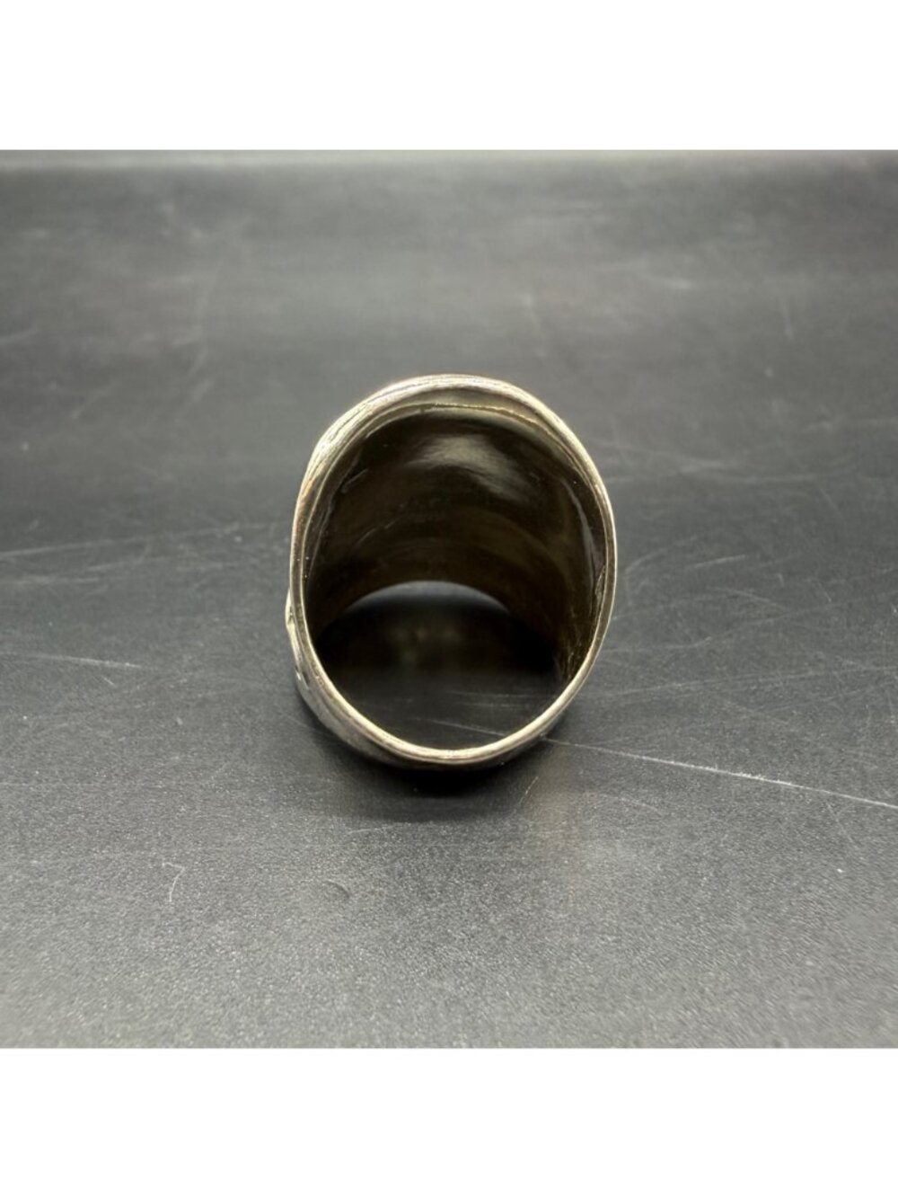 Sterling Silver Floral Ring Hammered Metal Flowers Israel Statement Jewelry - Picture 4 of 11